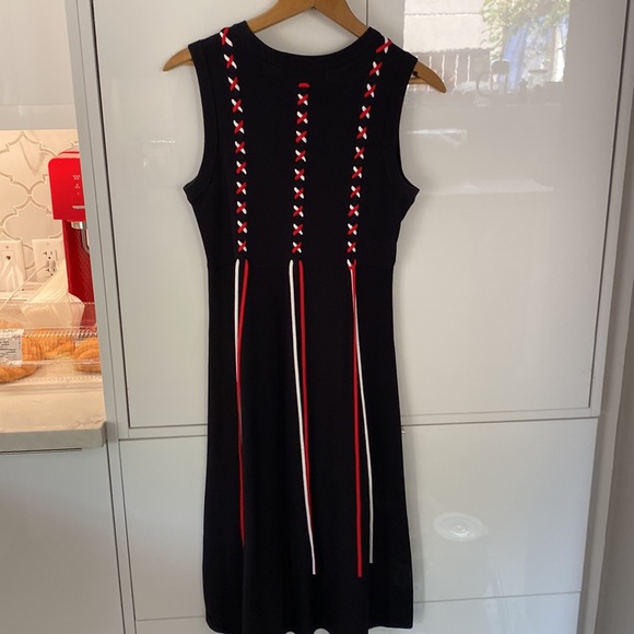 Classy black dress with red and white criss/ cross lace up ribbon/ strings. - Picture 5 of 5